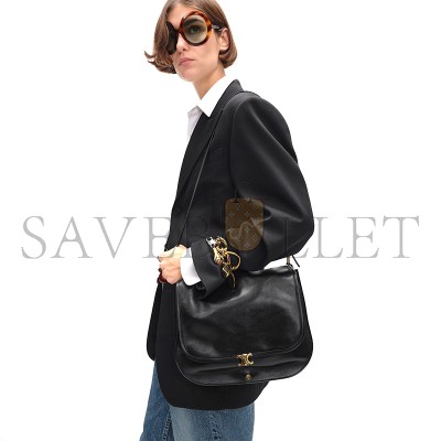 CELINE SOFT TRIOMPHE BESACE IN SUPPLE SHINY LAMBSKIN 123632T88.38NO (34*25*13cm)